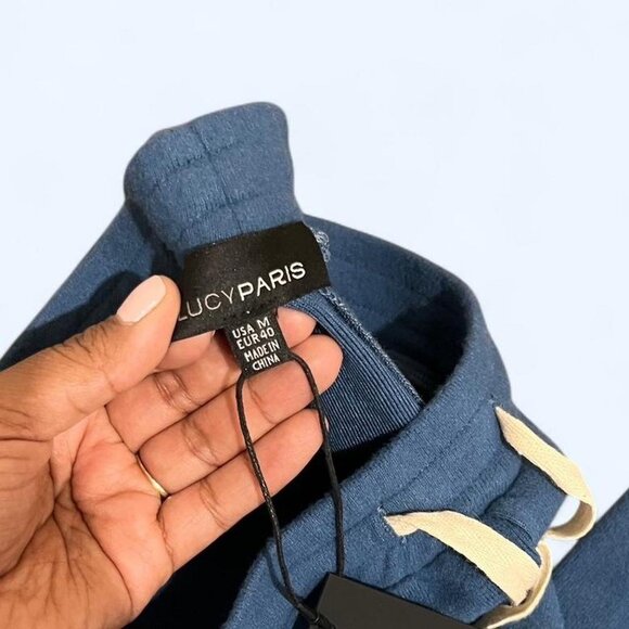 Lucy Paris Blue Sosie Knit Loungewear Sweatpants — Size Medium Cozy and stylish - Picture 2 of 2